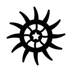Obraz premium Check out glyph icon of a geometric sun 