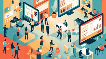 Create a visual guide to digital event planning. Include tips for hosting webinars, virtual conferences, and online workshops.