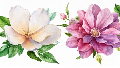 Fototapeta premium pink and white flowers