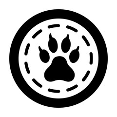 Handy glyph icon of a wolf paw sign 