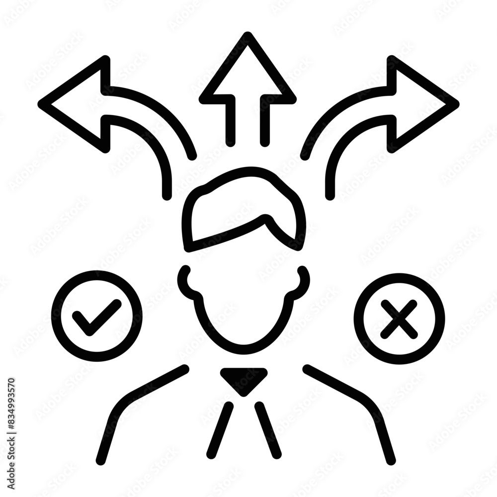 Sticker easy to edit outline icon of guidance