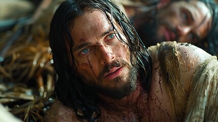 An image of Jesus Christ healing the sick.