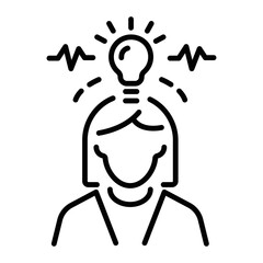 Premium line icon showing brainstorming 