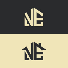 modern letter house and home logo design