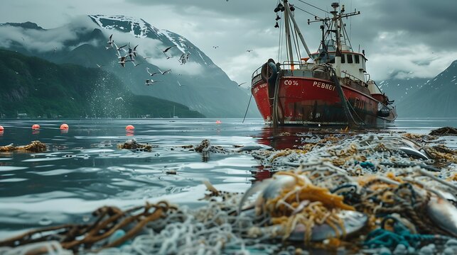 Capture the impact of overfishing on marine ecosystems, advocating for sustainable fishing practices to protect ocean health