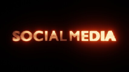 Abstract Glowing Text SOCIAL MEDIA: Fiery Digital Typography