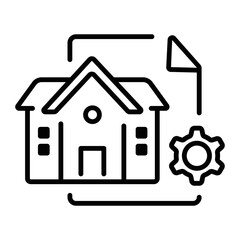A handy line icon of architectural project 