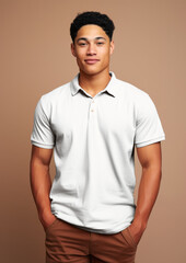 Obraz premium PNG men's polo shirt mockup, transparent design