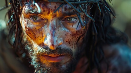 An image of Jesus Christ with a crown of thorns.