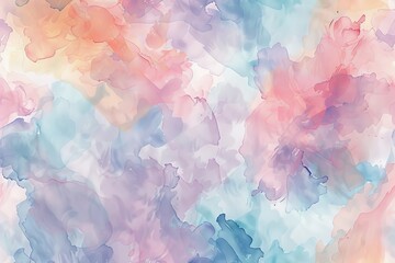 Dreamy pastel watercolor seamless pattern in soft hues of spring