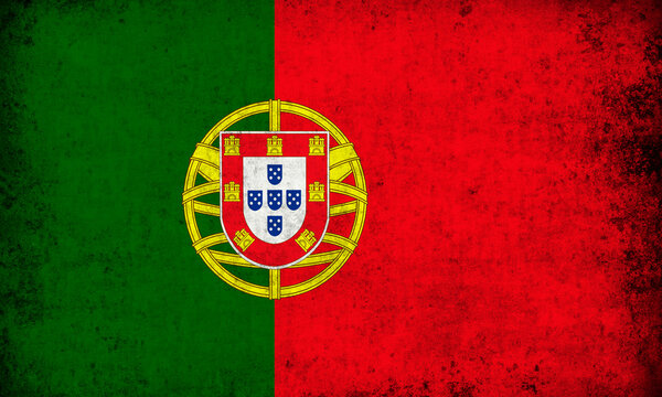 rough grunge texture as background graphic design Portugal flag  