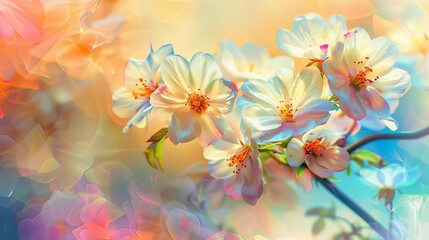Naklejka premium enchanting blossoms beautiful spring flowers closeup aigenerated floral illustration