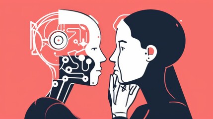 Fototapeta premium Design an infographic on the ethical considerations of AI. Discuss issues like bias, privacy, job displacement, and the importance of responsible AI development.