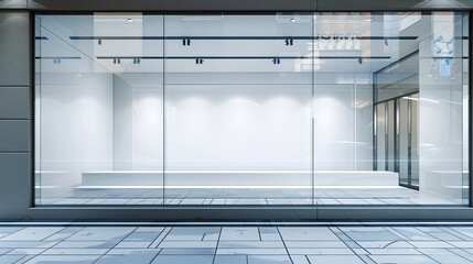 empty window display showcase glass