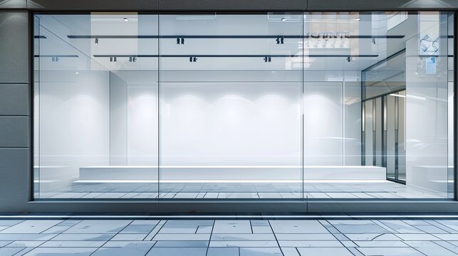 empty window display showcase glass