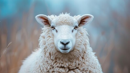 hyperrealistic sheep portrait on nature background minimalist animal photography ai generated image