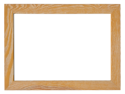 Wooden picture frame with transparent background (png image)