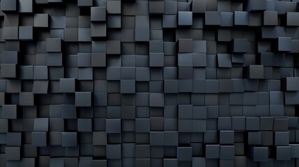 Abstract background with black cubes texture.