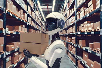 Obraz premium warehouse robot - robots, warehouse, automation, fulfillment, logistics 