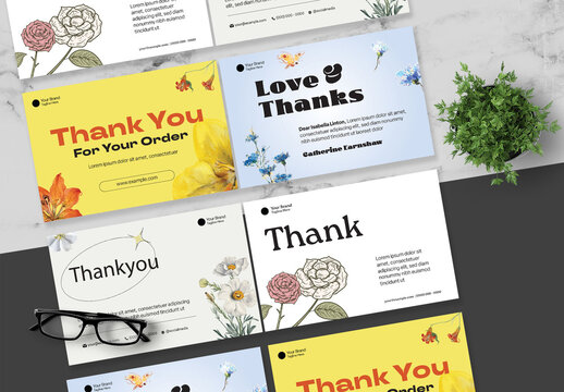 Colorful Flloral Botanical Thank You Card