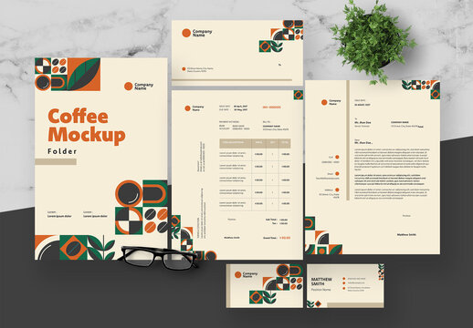 Brown and Orange Cafe Stationery 