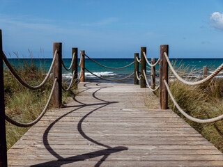 Boardwalk over dunes in Mallorca