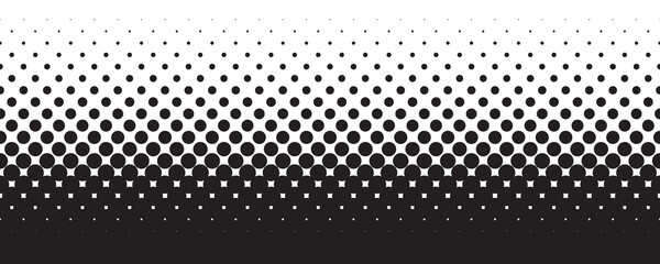 Vector black halftone gradient. Comics effect.  Isolated on white background