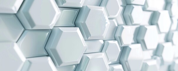 Abstract white background with a hexagon pattern.