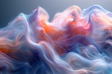 Fototapeta premium Opalescent Smoke Rings: Wisps of translucent smoke, captured and solidified in a mesmerizing dance, swirl and loop to form a series of interlinked rings.