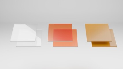 3d rendering of geometric shapes in gray background with shadow and light