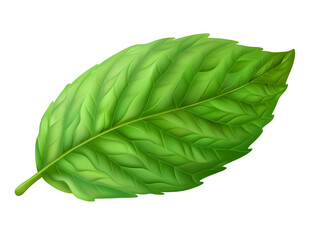 Mint leaf, mint green color, transparent background, png file, 3d illustration