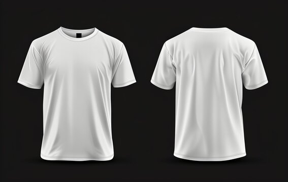 Mockup: wei&szlig;es T-Shirt; freier Platz f&uuml;r ein T-Shirt Design vorne und hinten, Brust und R&uuml;cken