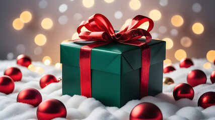 Obraz premium Christmas Gift box isolated on background, Generative AI