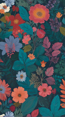 Fototapeta premium seamless floral pattern