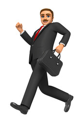 Fat businessman running