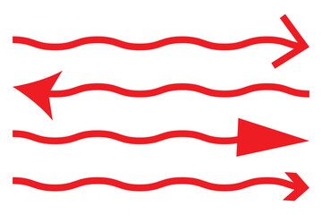 Wavy long line arrow showing left element