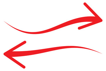 Long arrow line, icon vector, silhouette. Long Arrow vector. Arrow pointing. Vector set of trendy long arrows left and right in flat style. Black arrow vector illustration.