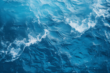 Water surface. Ocean Surface with Sea Foam. Blue water background. Generative AI