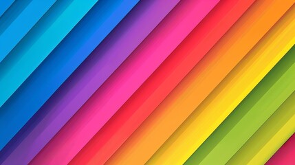 Diagonal rainbow stripes creating a vibrant and colorful abstract pattern.