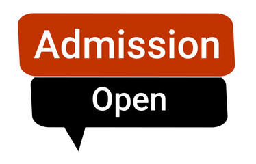 Admission Open Banner Template, Label, Design. Vector Illustrations.