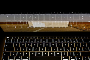 keyboard of a notebook