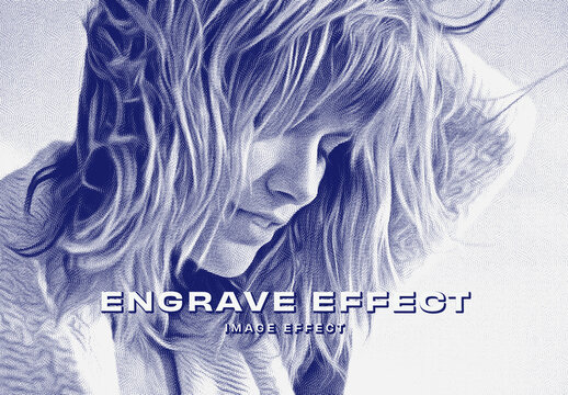 Vintage Engrave Photo Effect Mockup