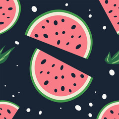 Seamless watermelon abstract background art vector