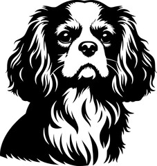 Cavalier King Charles Spaniel dog SVG, Dog breed svg,  Cavalier dog clipart, Spaniel silhouett