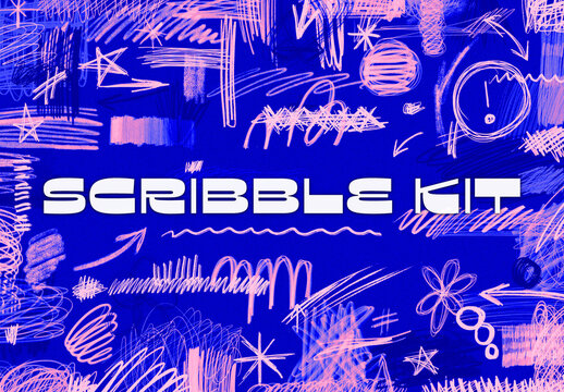 Set of Hand Drawn Scribble Elements