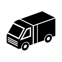 Modern and minimalist side view black color delivery logo icon vector illustration