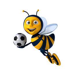 Fun 3D cartoon bee illustration