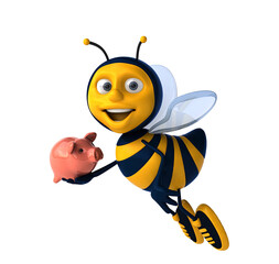 Fun 3D cartoon bee illustration