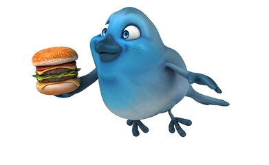 Fun 3D cartoon blue bird