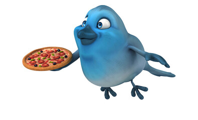 Fun 3D cartoon blue bird